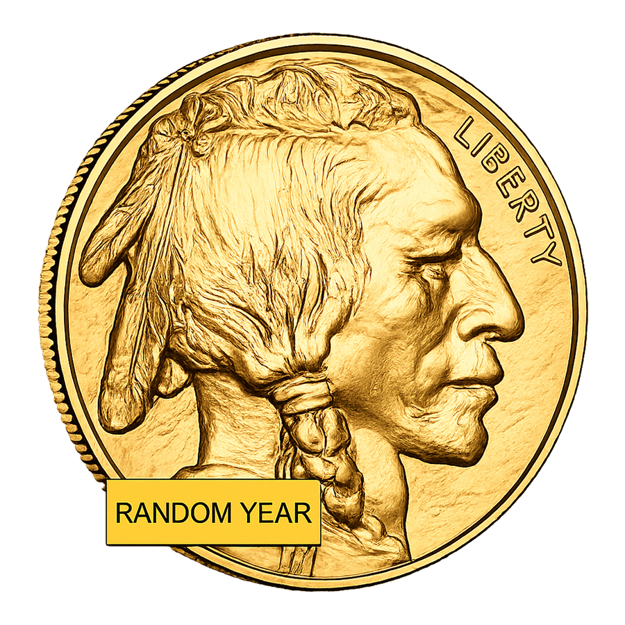 1 oz Gold American Buffalo $50 Coin Bu (Random Year)
