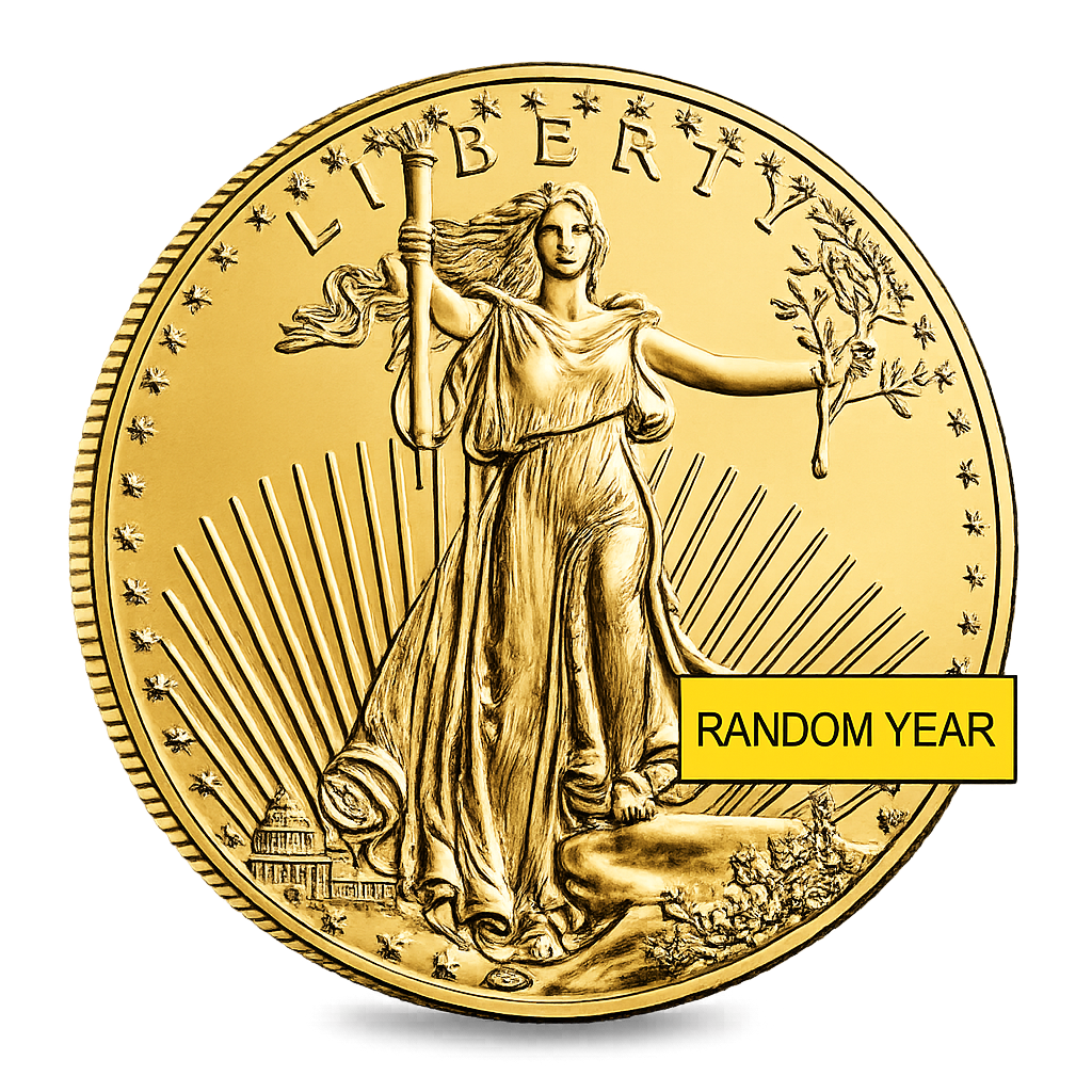 1 oz Gold American Eagle $50 Coin BU (Random Year)