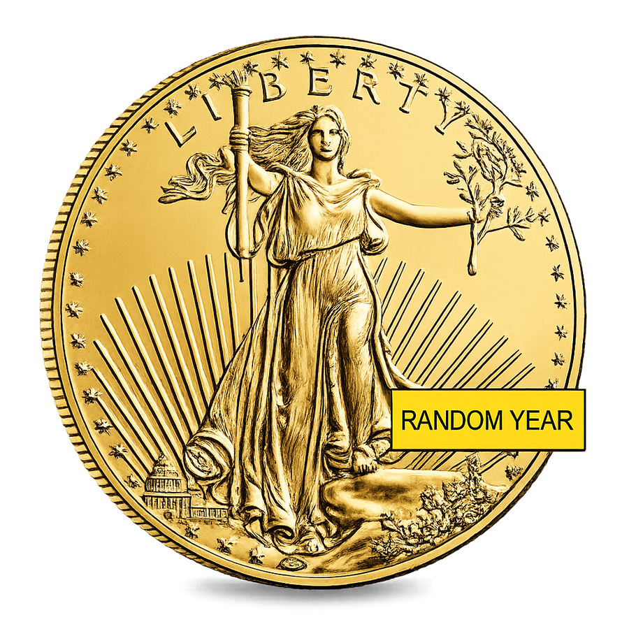 1 oz Gold American Eagle $50 Coin BU (Random Year)