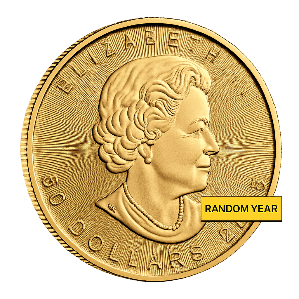 1 oz Canadian Gold Maple Leaf $50 Coin (Random Year)